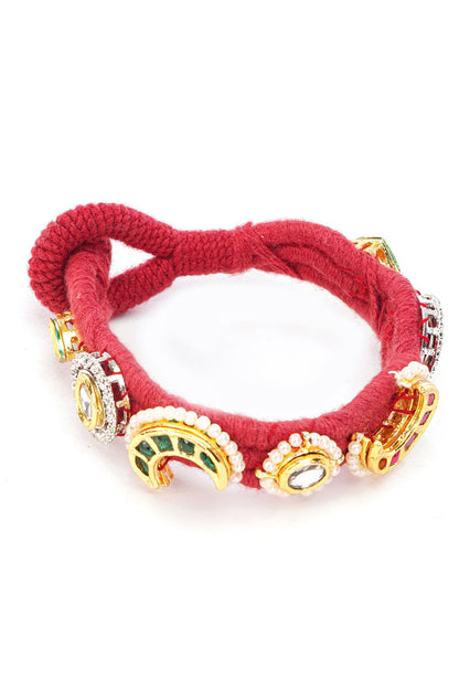Surkh-E-Gul Kundan Bracelet 