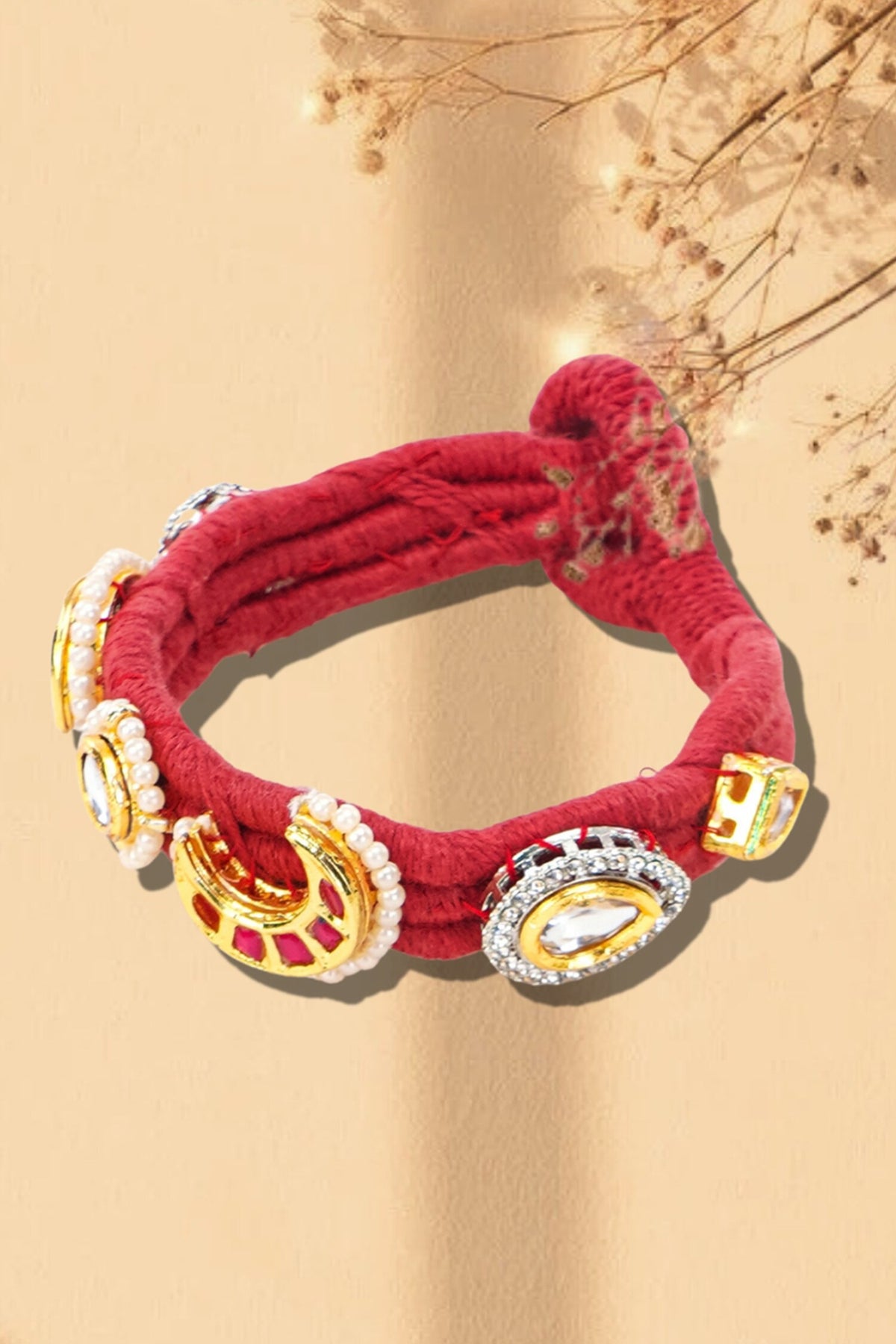Surkh-E-Gul Kundan Bracelet 