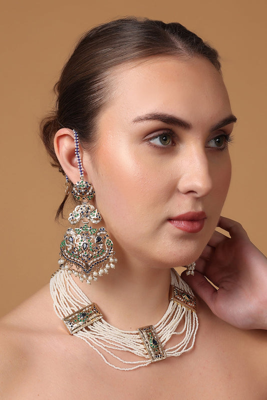 Gold Plated Moissanite Choker Necklace 