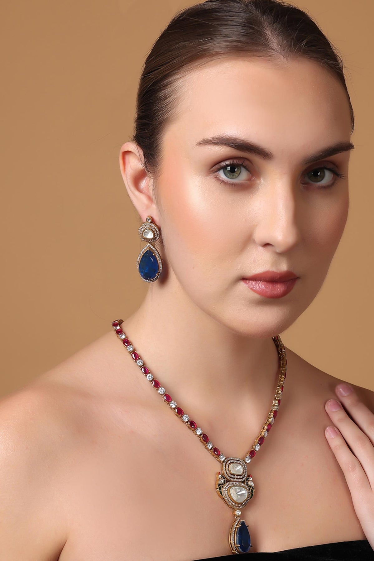Moissanite Pendant Necklace Set 