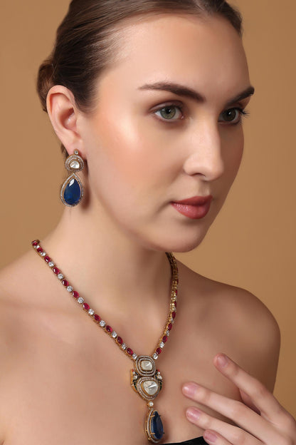 Moissanite Pendant Necklace Set 