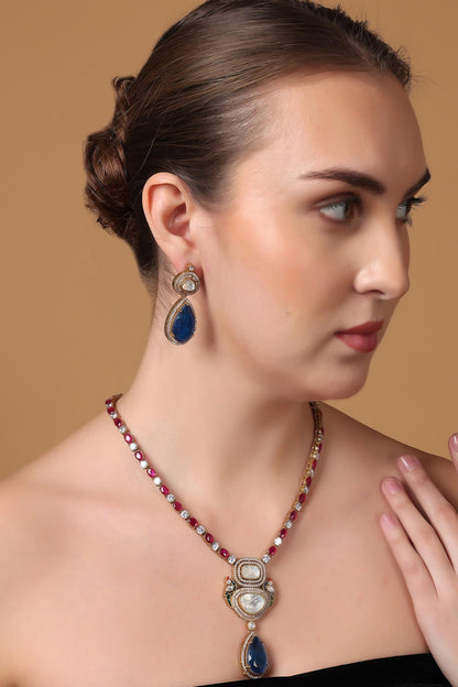 Moissanite Pendant Necklace Set 
