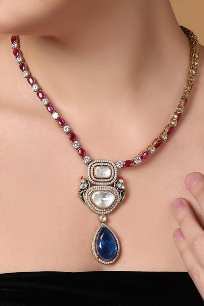 Moissanite Pendant Necklace Set 