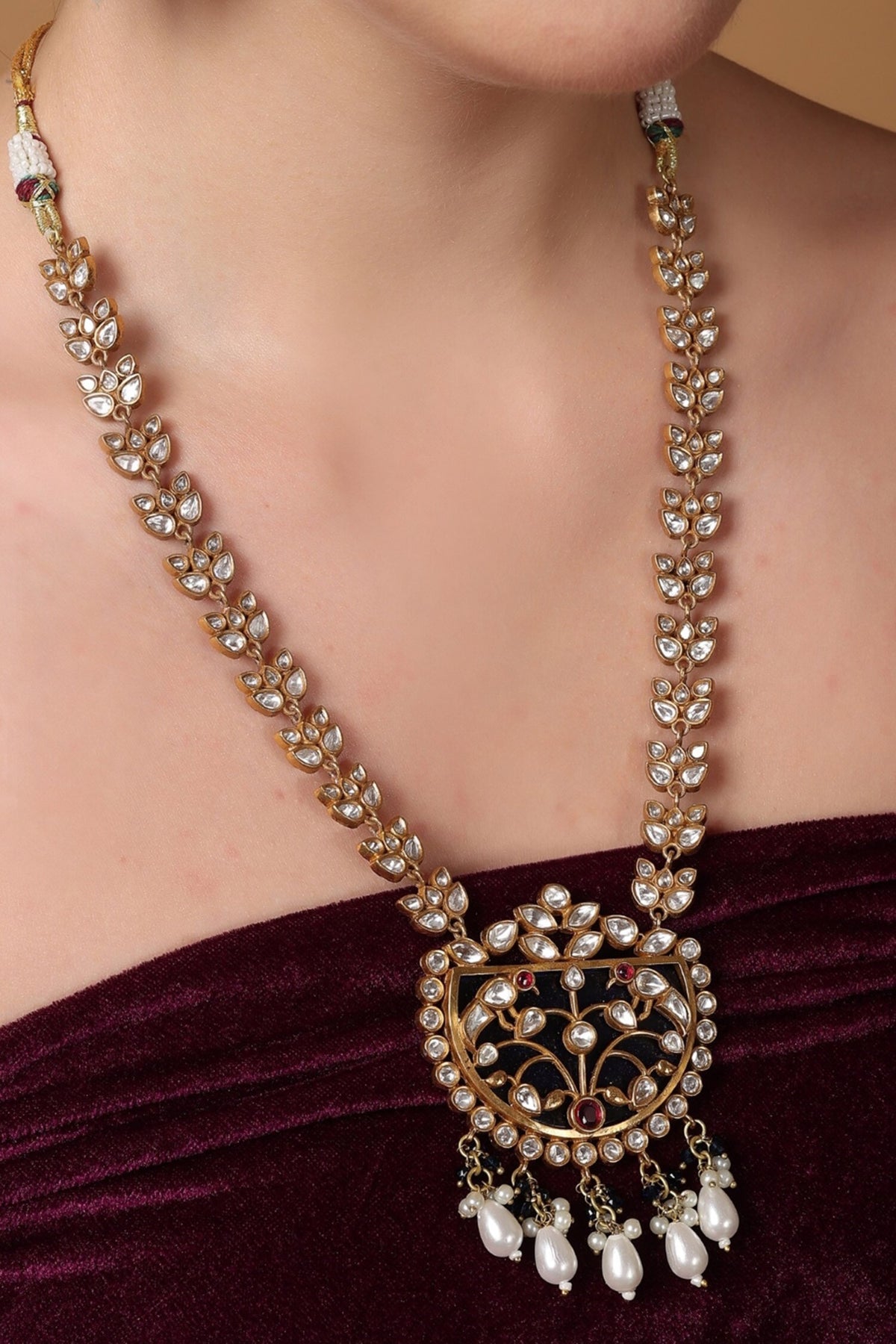 Crescent Moissanite Pendant Necklace Set 