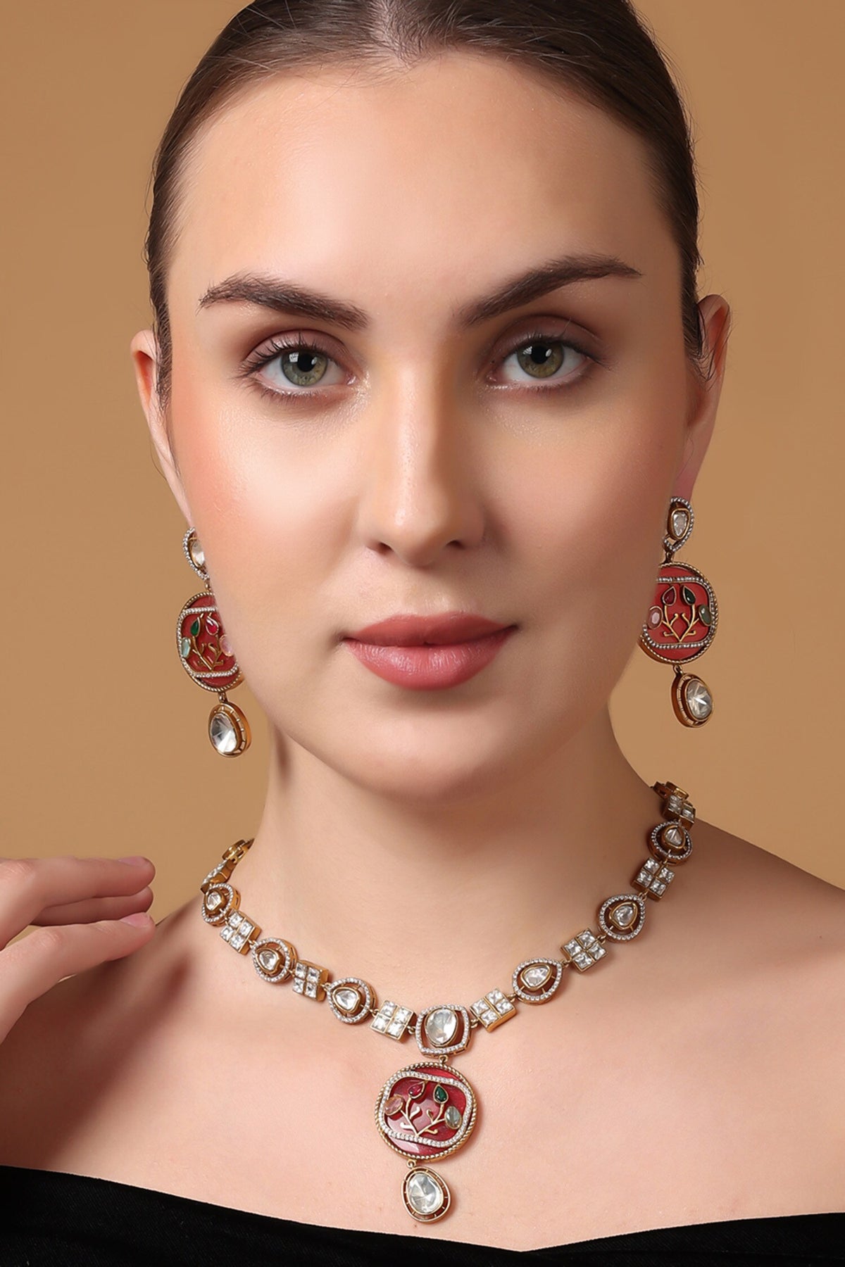 Gold Plated Bloom Vine Necklace Set 