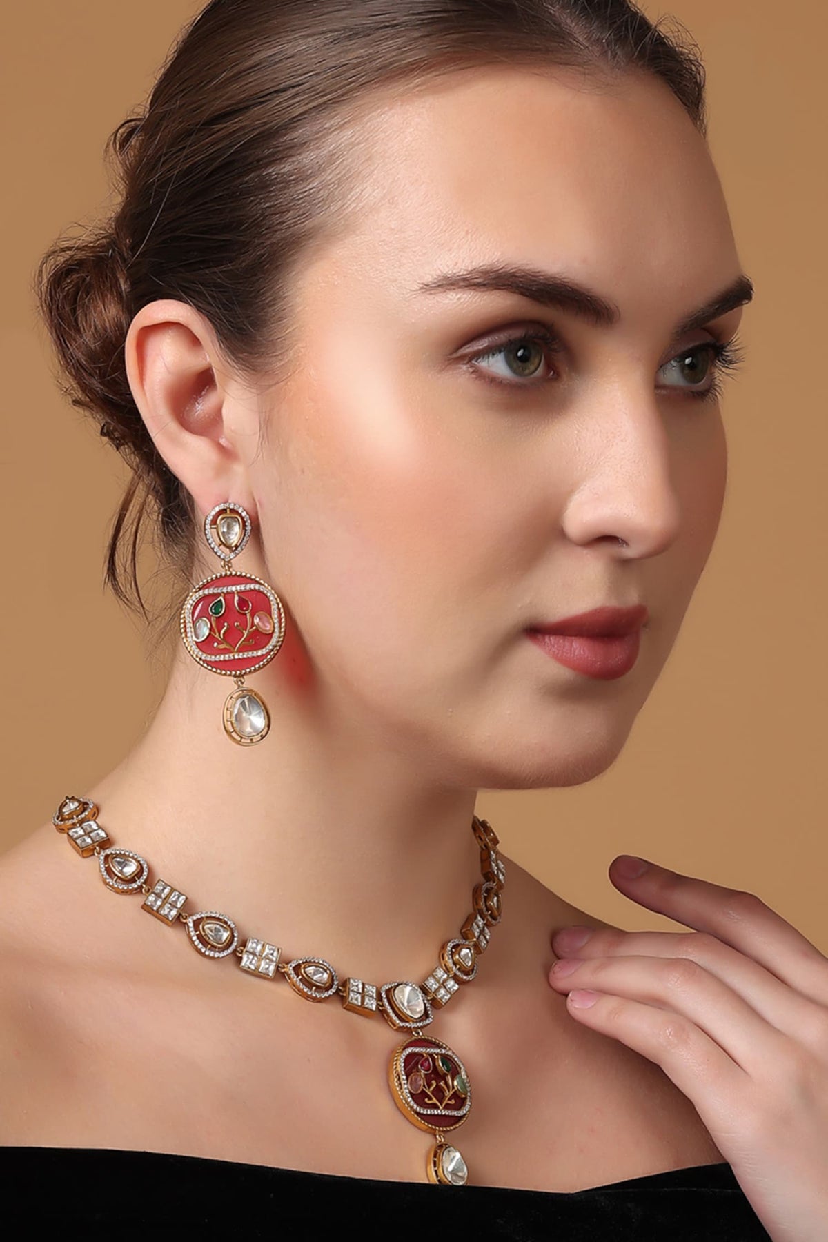 Gold Plated Bloom Vine Necklace Set 