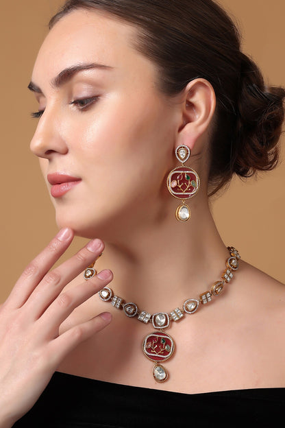 Gold Plated Bloom Vine Necklace Set 