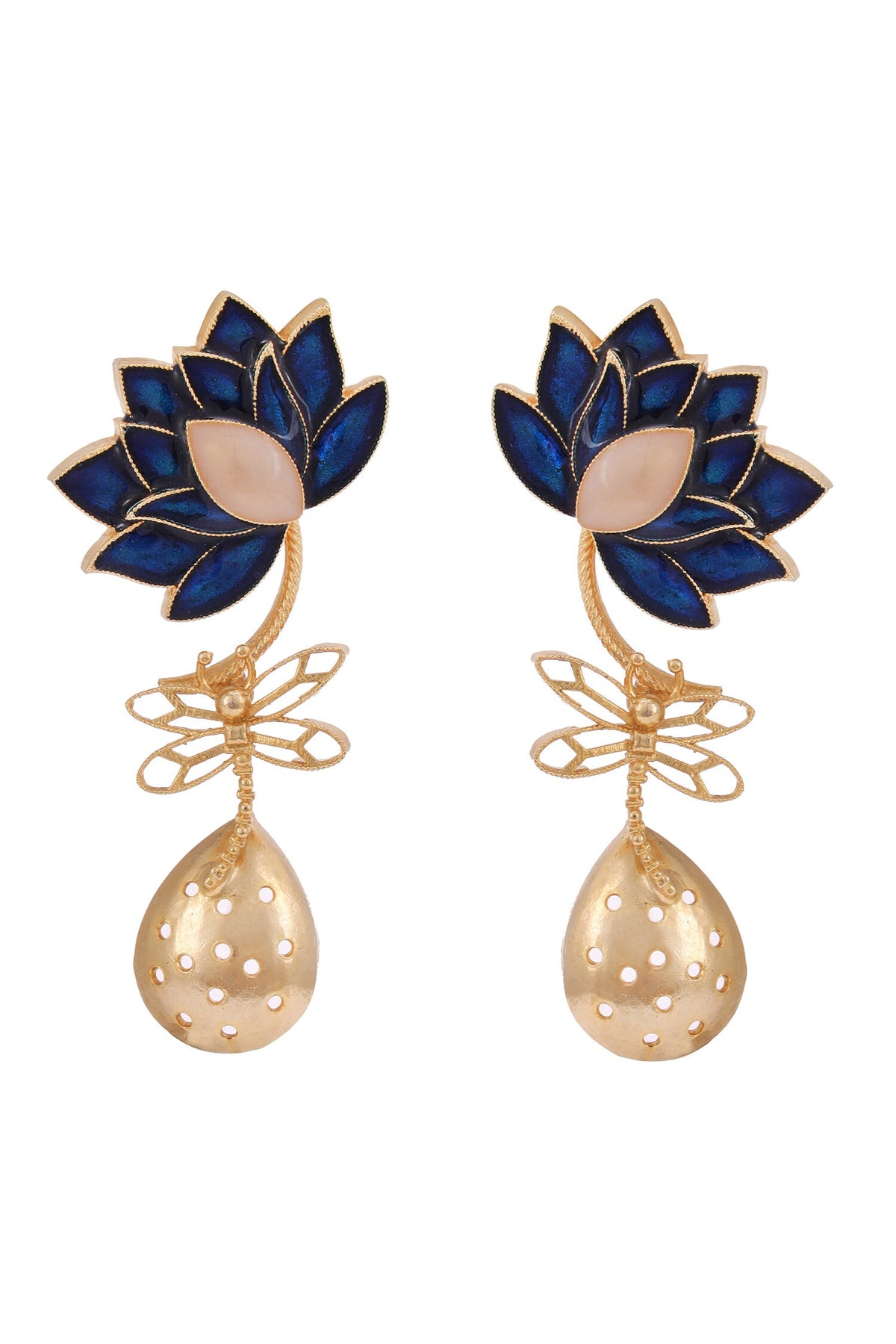 Midnight Enamelled Drop Earrings 