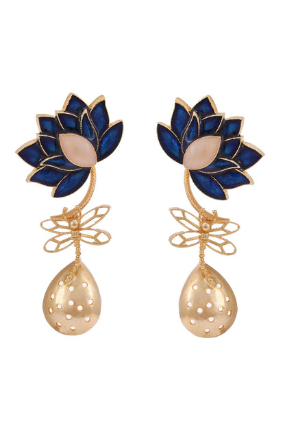Midnight Enamelled Drop Earrings 