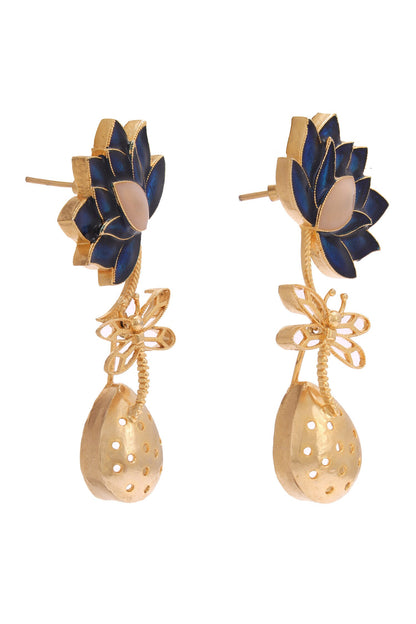 Midnight Enamelled Drop Earrings 