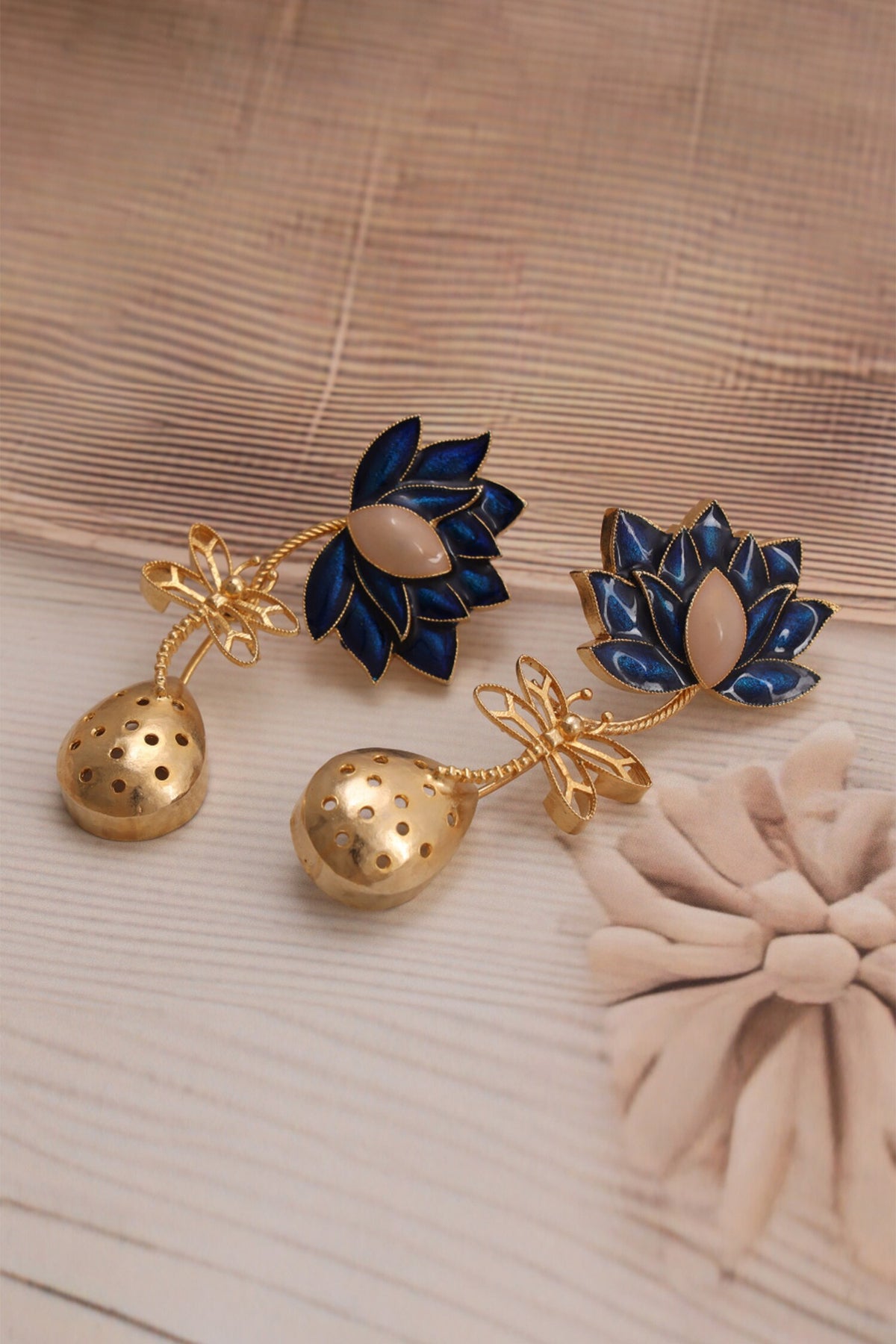Midnight Enamelled Drop Earrings 