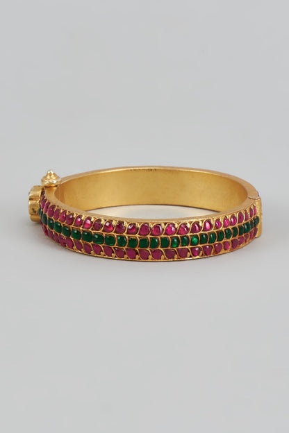 Hariyali Floral Stone Embellished Bangle 