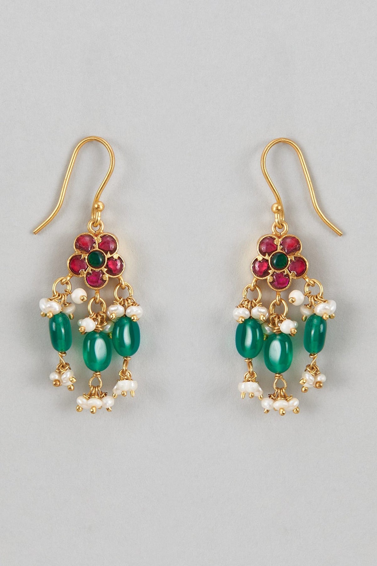Floral Kundan Embellished Earrings 