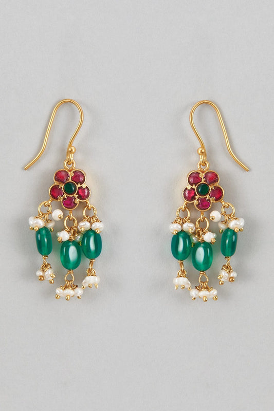 Floral Kundan Embellished Earrings 