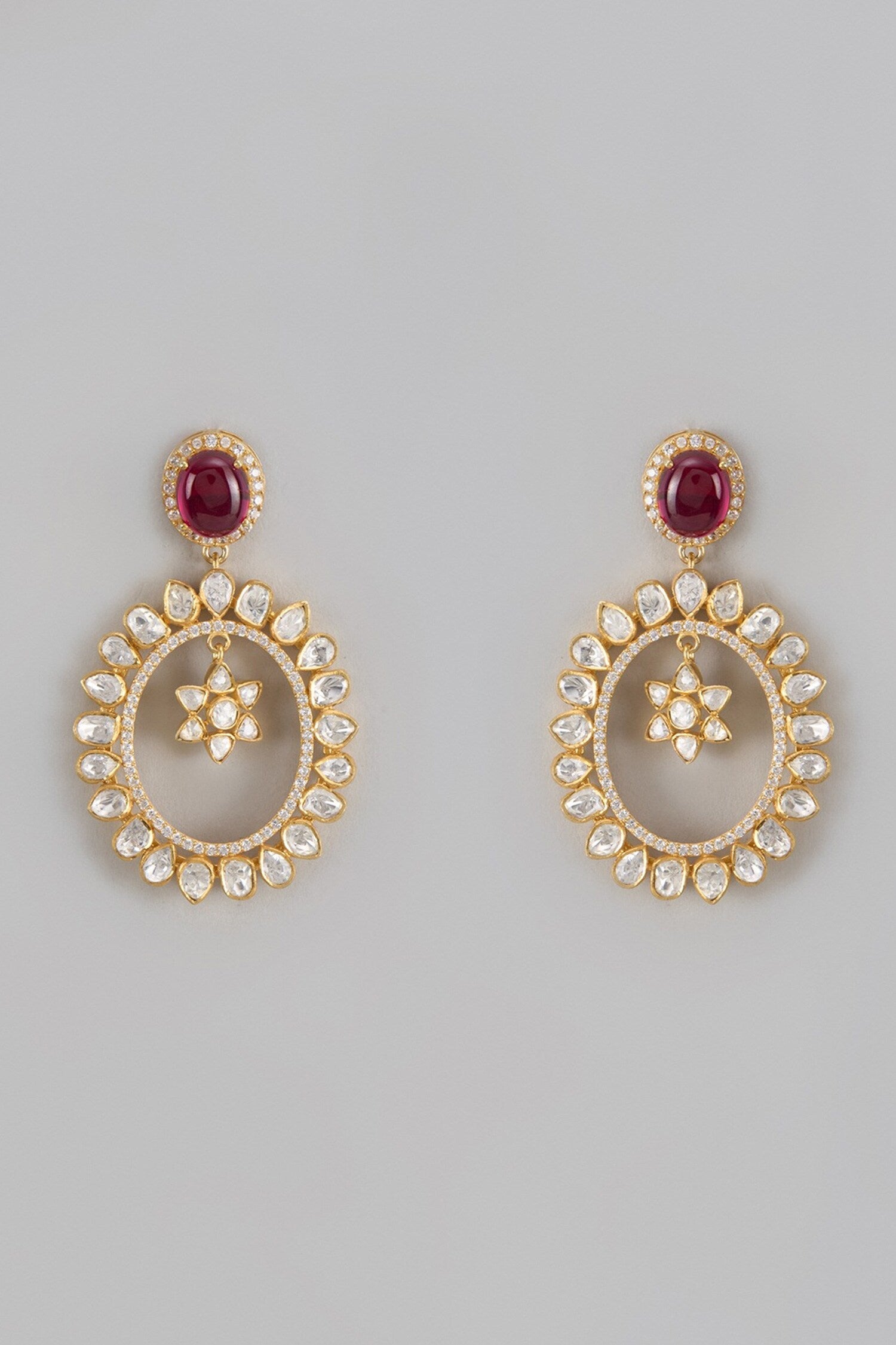 Moissanite Chaand Taara Earrings 