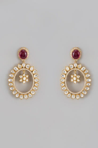 Moissanite Chaand Taara Earrings 
