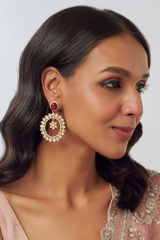 Moissanite Chaand Taara Earrings 
