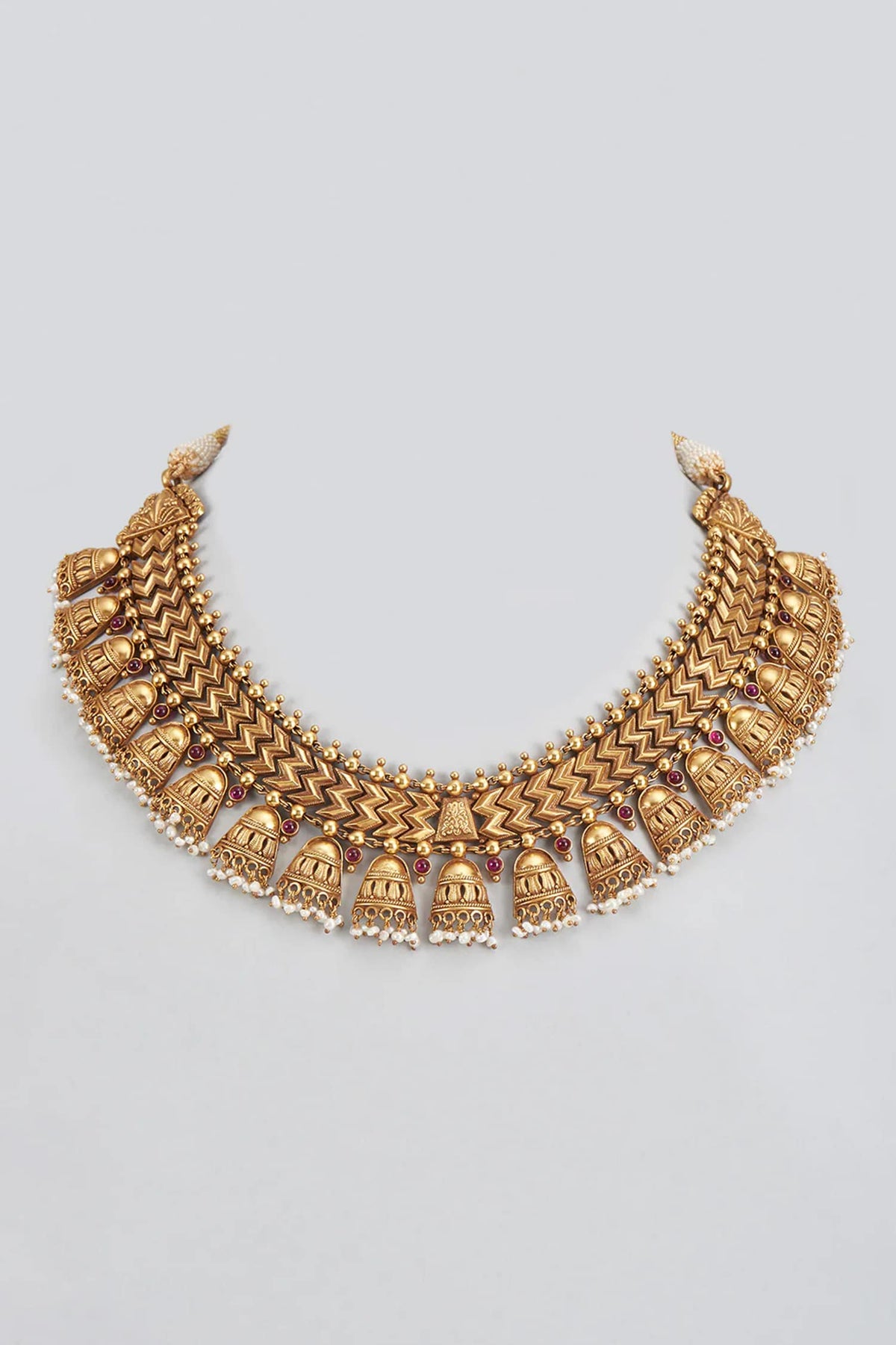 Indrani Geometric Carved Necklace 