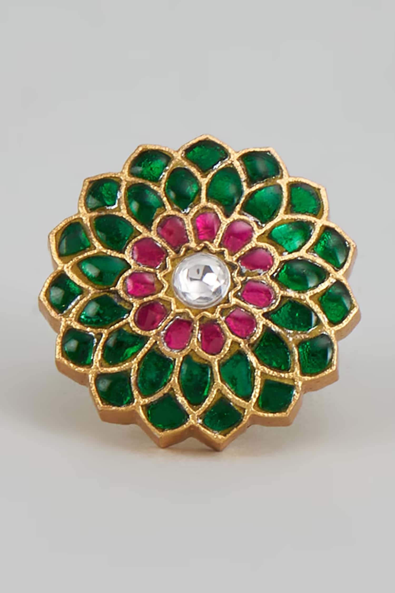 Kundan Embellished Floral Ring 