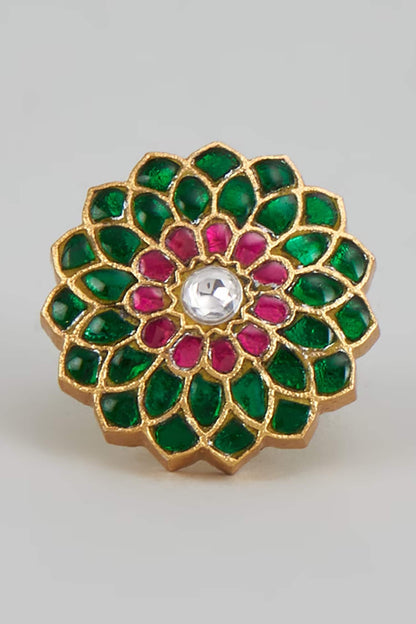 Kundan Embellished Floral Ring 