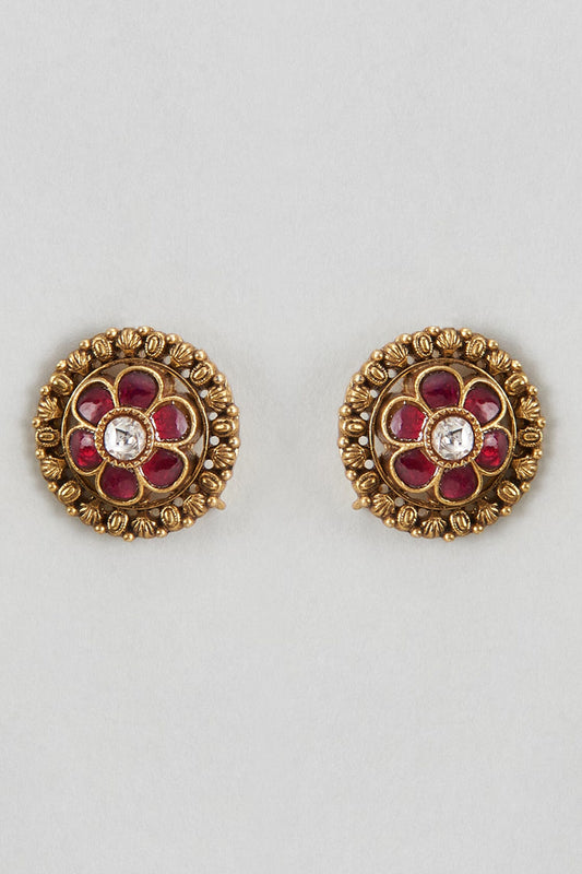 Poorna Kundan & Semi Precious Embellished Studs 