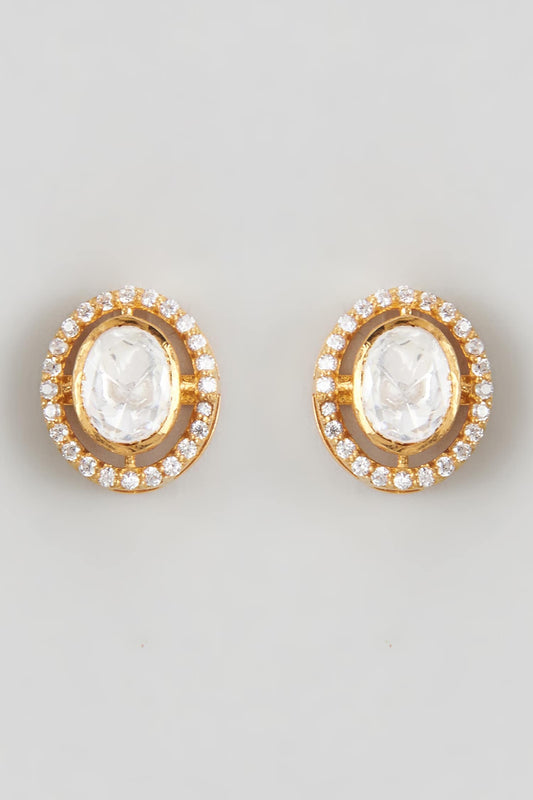 Gold Moissanite Stud Earrings 
