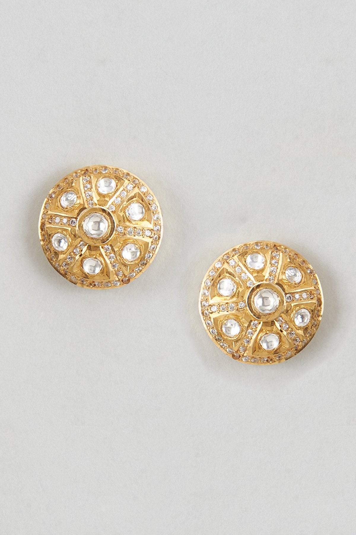 Victorian Moissanite Polki Embellished Studs 
