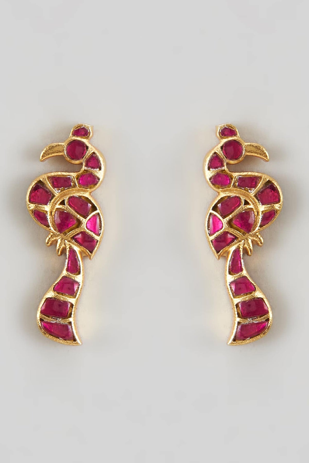 Kundan Bird Shaped Stud Earrings 