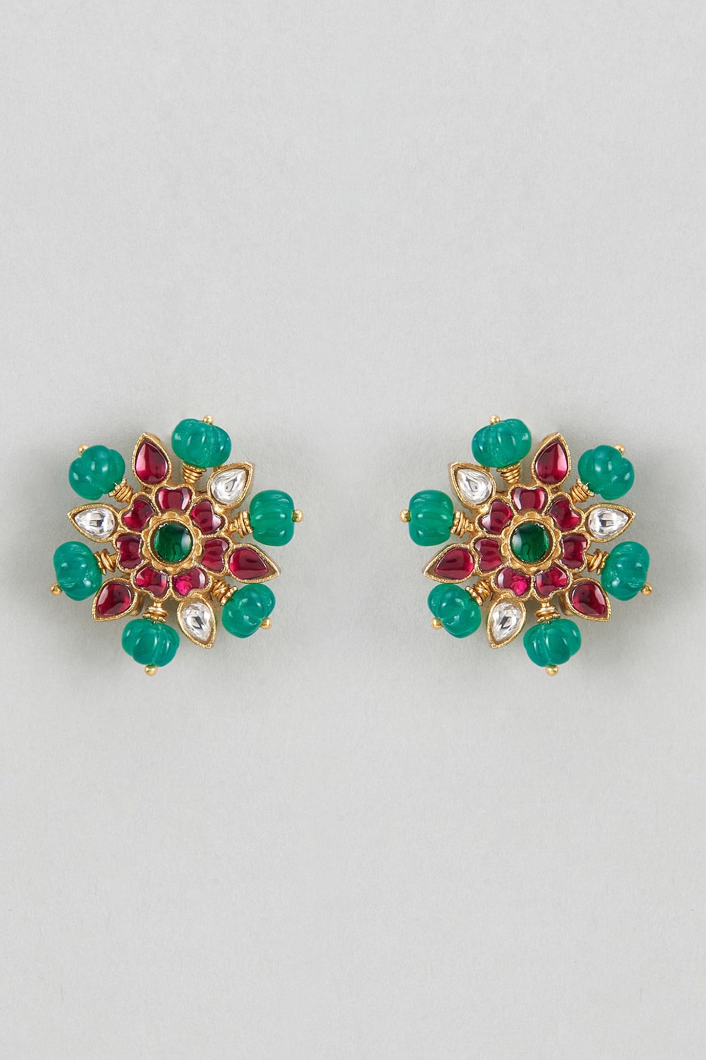 Kundan & Bead Embellished Studs 