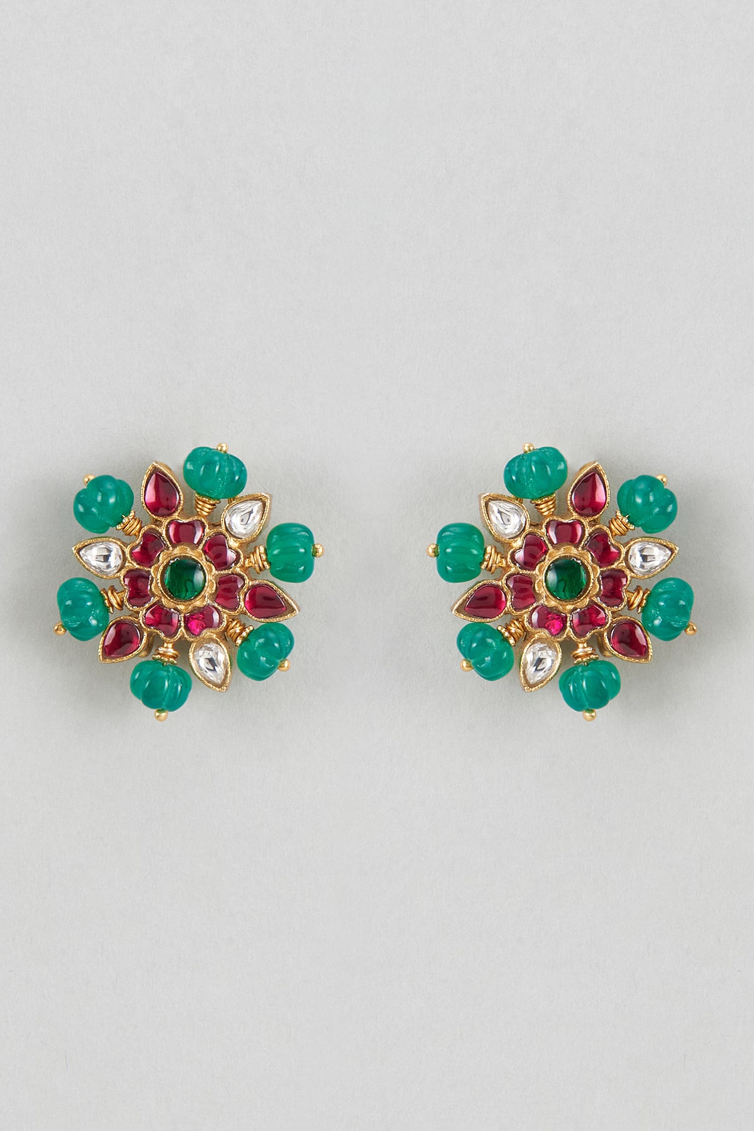 Kundan & Bead Embellished Studs 
