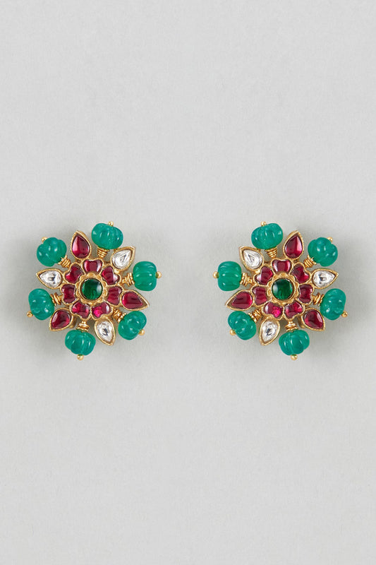 Kundan & Bead Embellished Studs 