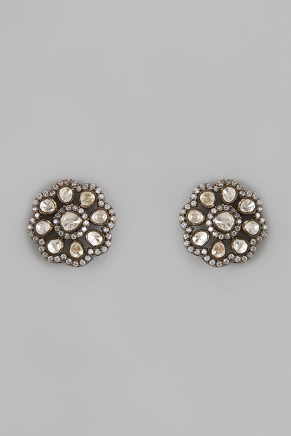 Moissanite Polki Embellished Stud Earrings 