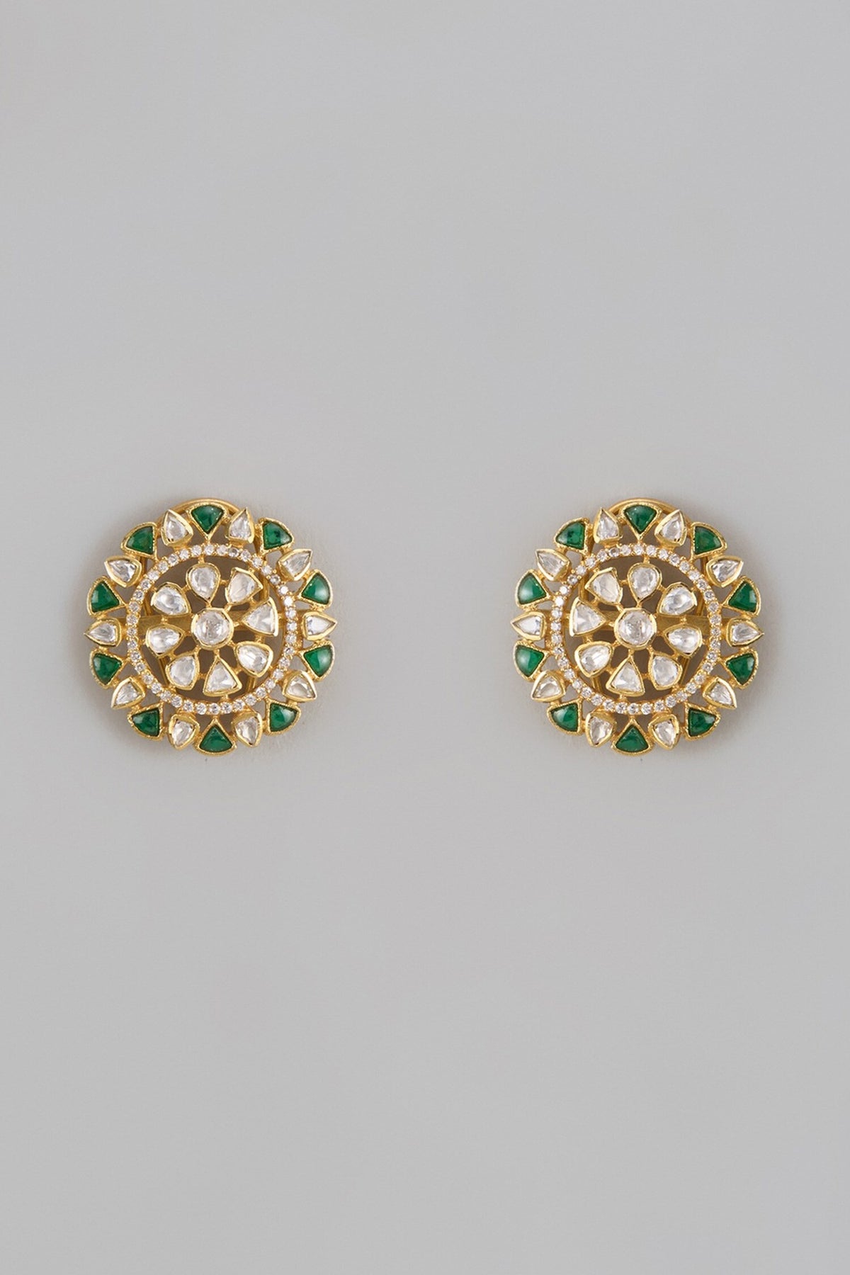Floral Moissanite Stud Earrings 