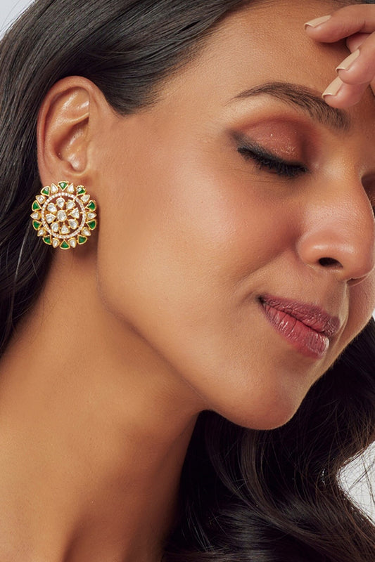 Floral Moissanite Stud Earrings 