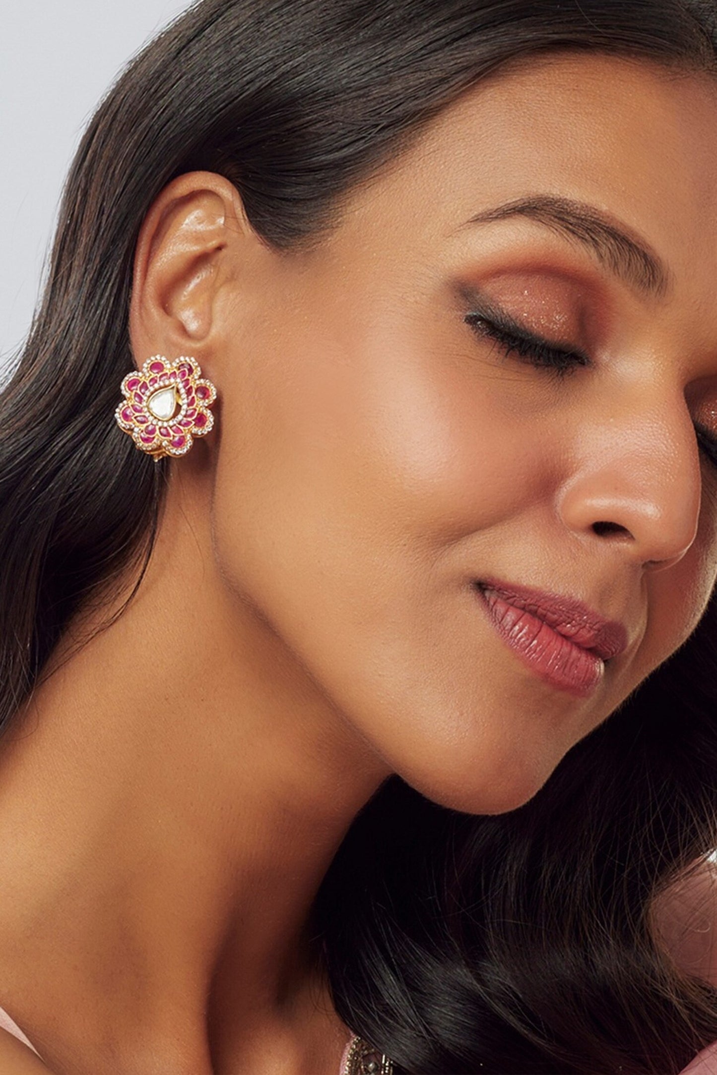 Ekta Moissanite Embellished Studs 