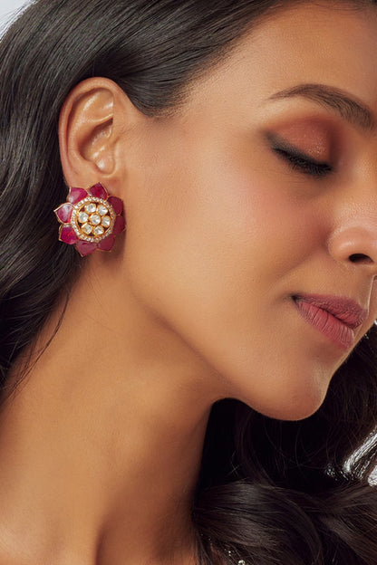 Fulia Moissanite Embellished Studs 