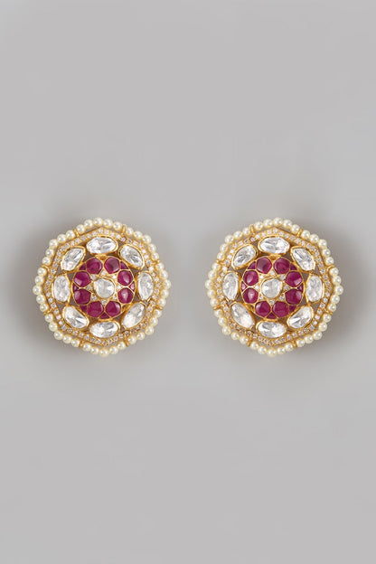 Moissanite Floral Motif Stud Earrings 