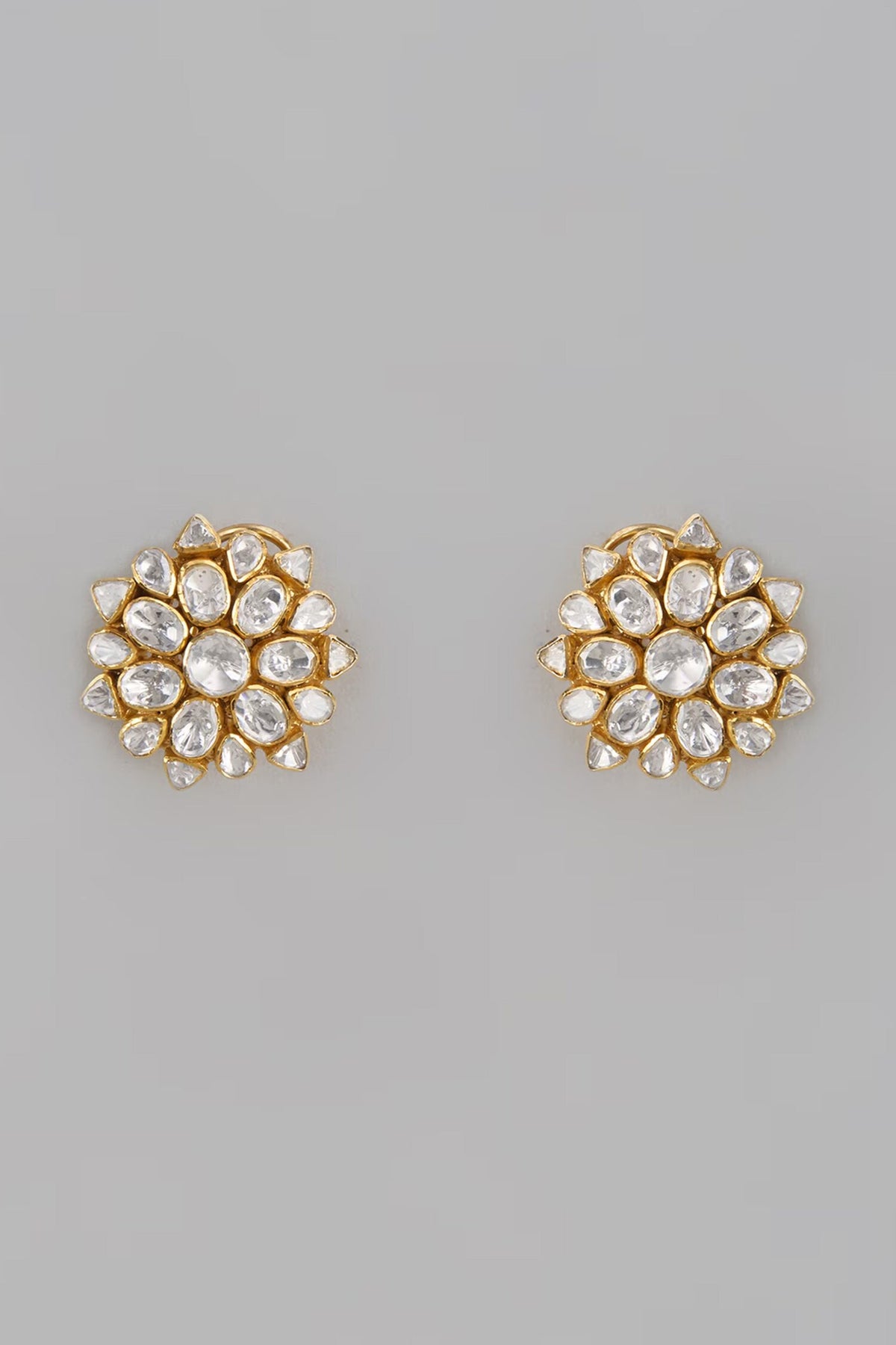 Floral Moissanite Stud Earrings 