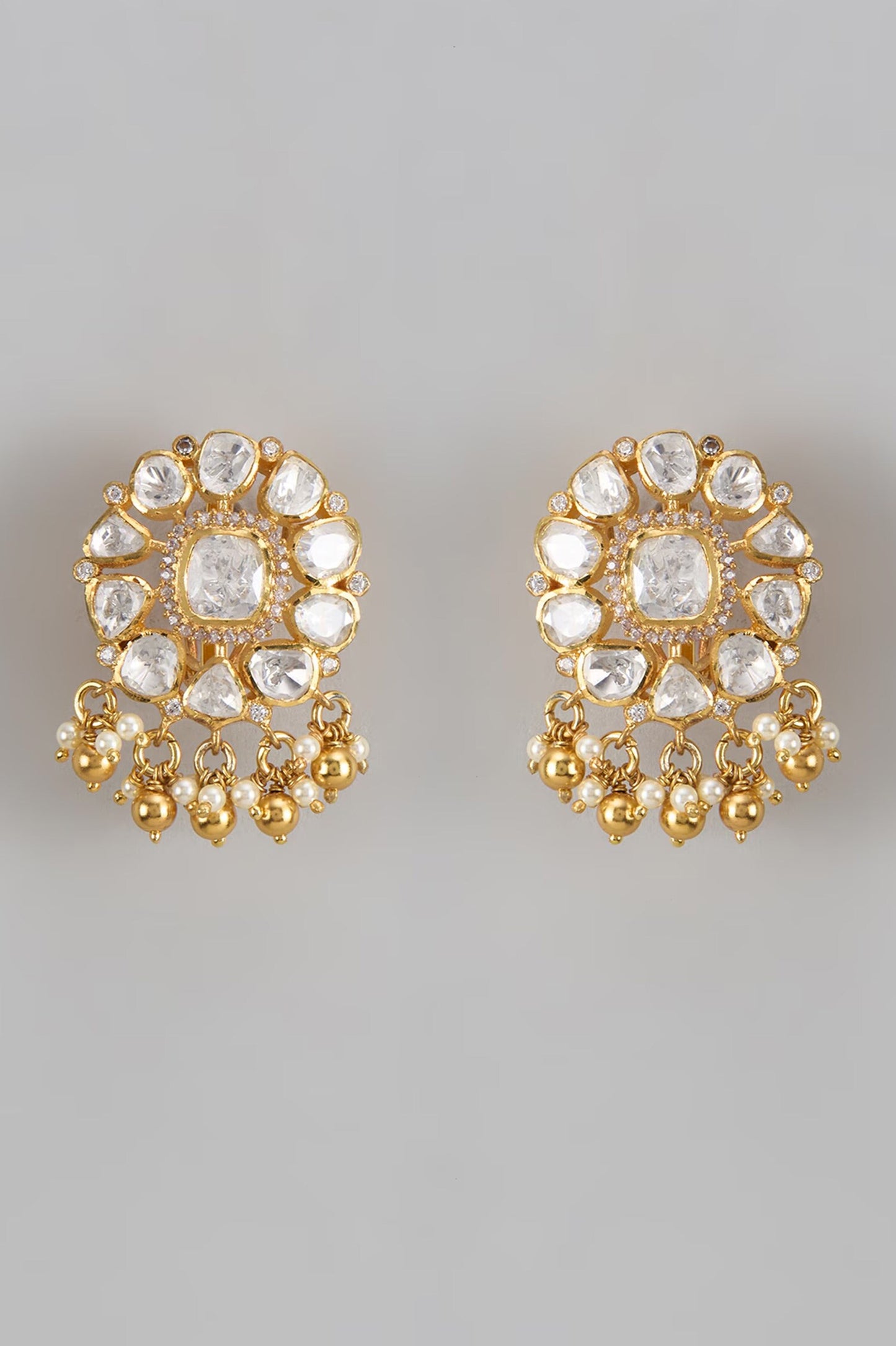 Moissanite & Pearl Stud Earrings 