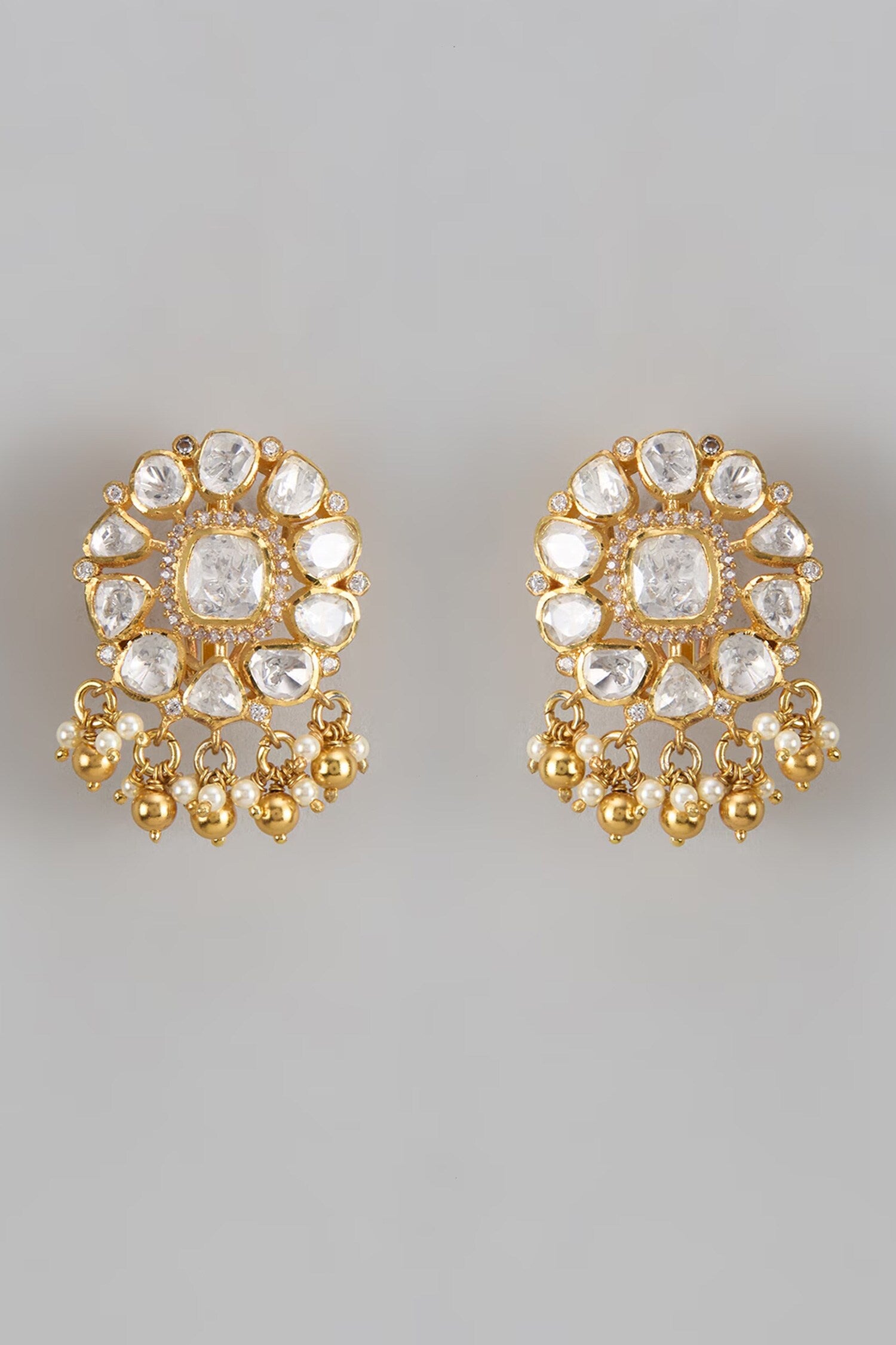Moissanite & Pearl Stud Earrings 