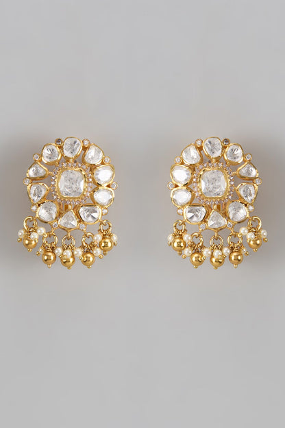 Moissanite & Pearl Stud Earrings 