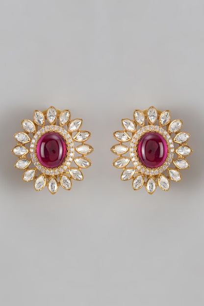 Floral Moissanite Stud Earrings 
