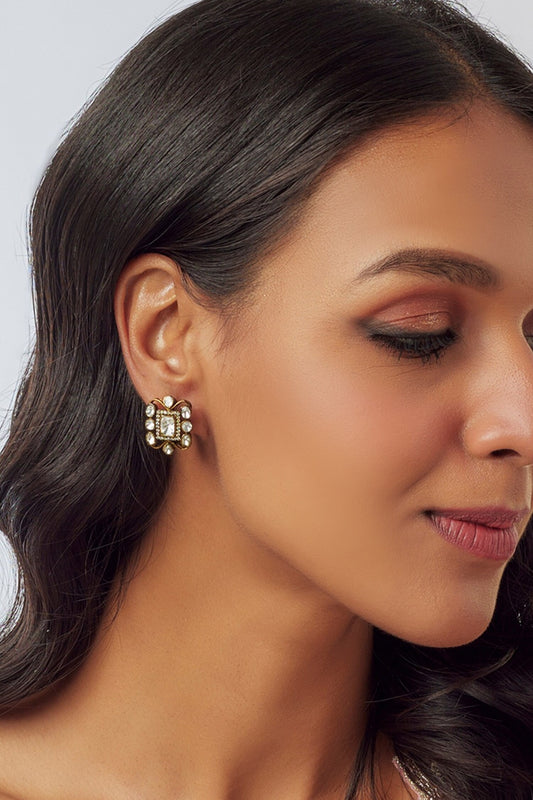 Moissanite Floral Stud Earrings 