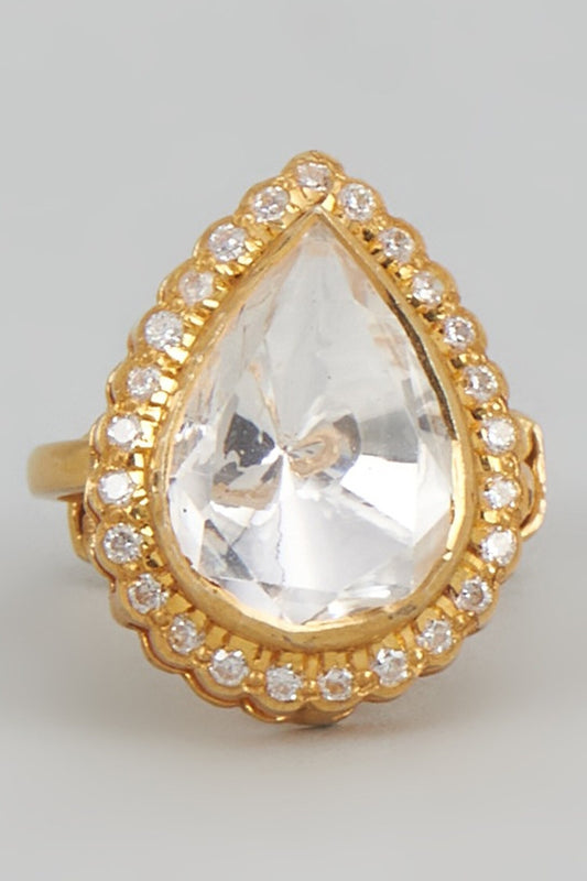 Moissanite & Cubic Zirconia Ring 