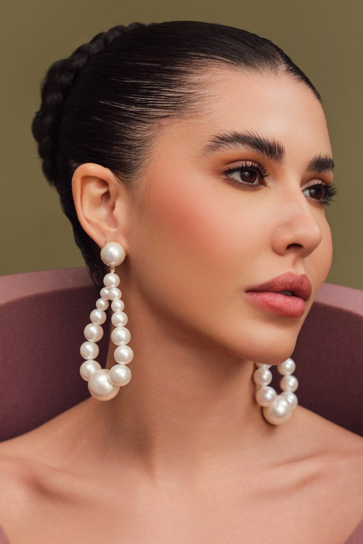 Pearl Embellished Dangler Earrings 