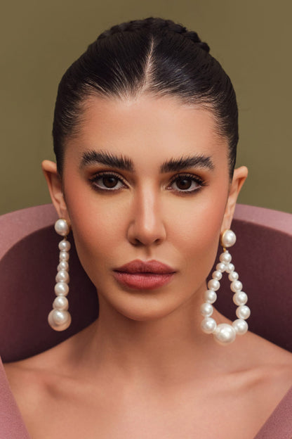 Pearl Embellished Dangler Earrings 