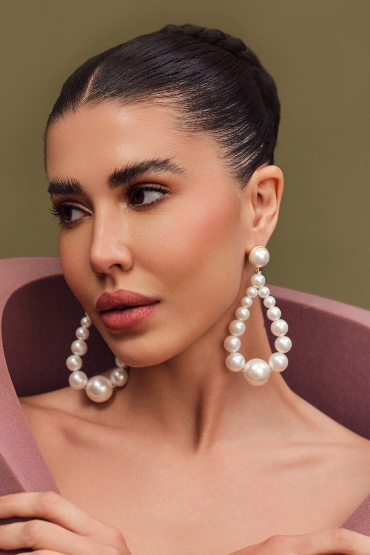 Pearl Embellished Dangler Earrings 