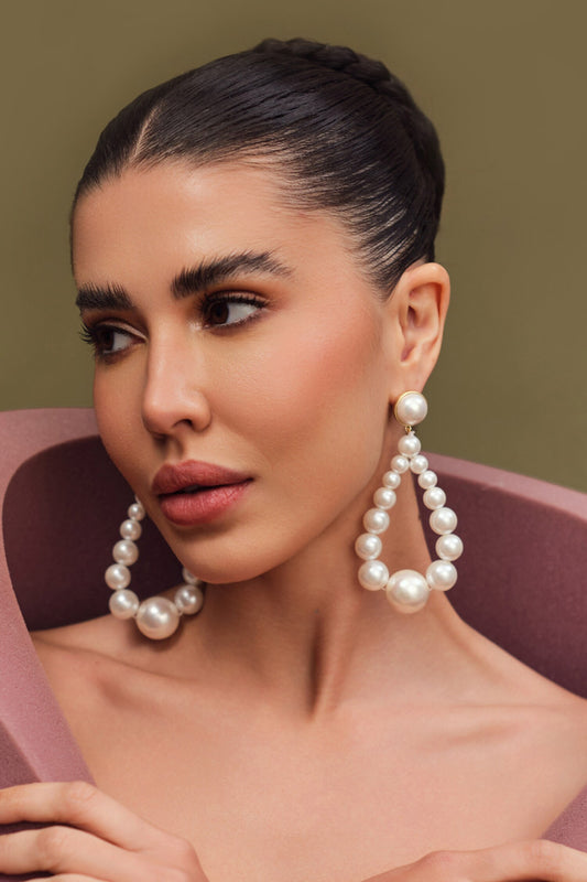 Pearl Embellished Dangler Earrings 