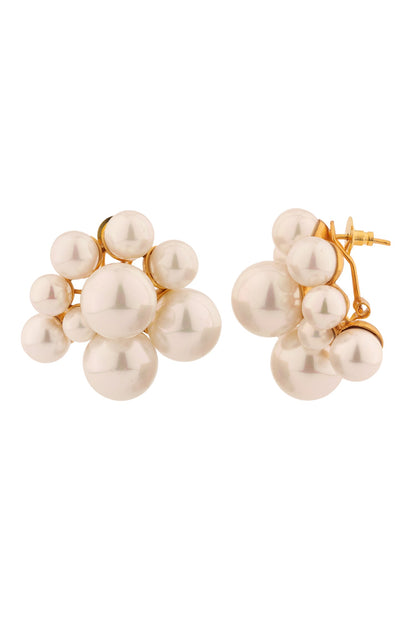 Pearl Cluster Stud Earrings 