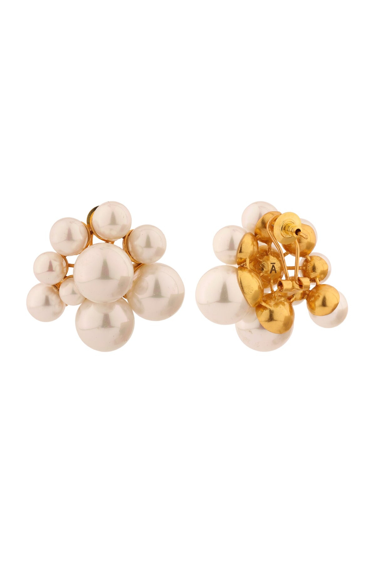 Pearl Cluster Stud Earrings 